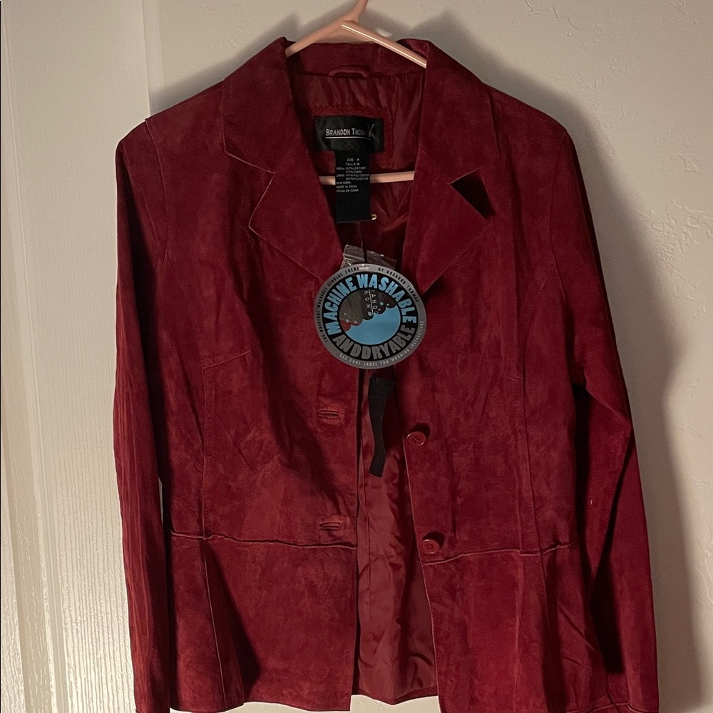 Brandon Thomas Claret Red Suede Blazer NWT Size M